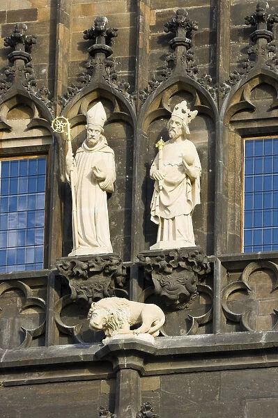 Statues on the Old Town Bridge Tower, Prague, Capital city of Czech, UNESCO World Heritage Site