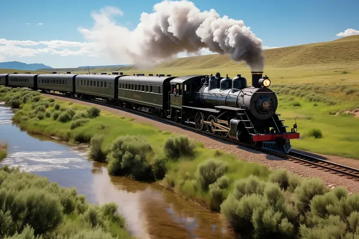 Framed Print : Steam engine train. (AI Generated) Framed Print : Steam engine train. (AI Generated)