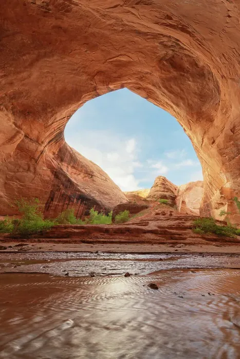 Framed Print : Steam flowing through giant alcove adjacent to Jacob Hamblin Arch in Coyote Gulch, Glen Canyon National Recreation Area, Utah Framed Print : Steam flowing through giant alcove adjacent to Jacob Hamblin Arch in Coyote Gulch, Glen Canyon National Recreation Area, Utah