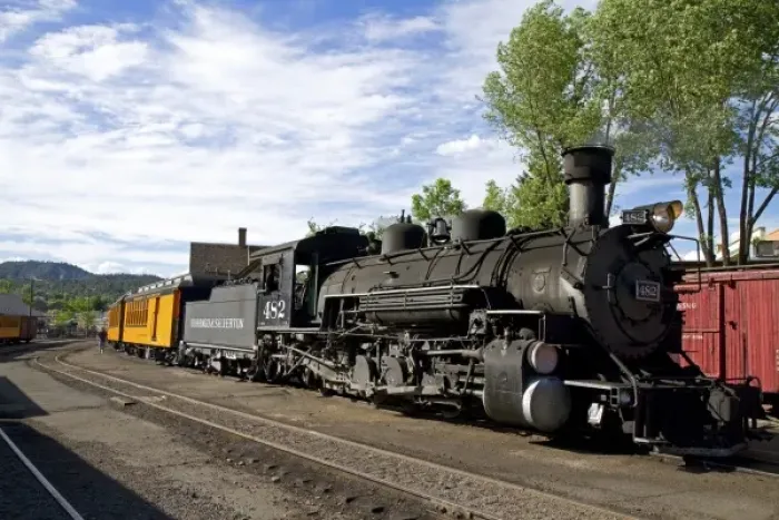 Framed Print : Steam locomotive on the Durango and Silverton Narrow Gauge Railroad located in Durango