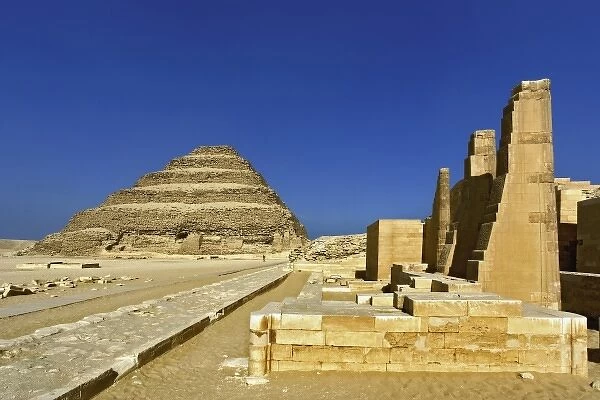 Step pyramid at Saqqara, one of the earliest Egyptian pyramids, built during the Third Dynasty