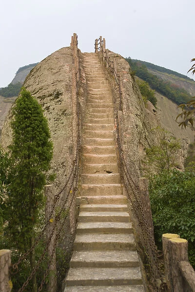 Stepped pathway in the mountain, Ziyuan National Geo Park, Guangxi, China