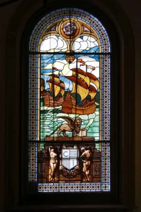 Framed Print : Stian painted glass at the CLub Canottieri Italiano, Italian Rowing Club Framed Print : Stian painted glass at the CLub Canottieri Italiano, Italian Rowing Club
