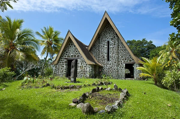 Stone church in Kvato island, Papua New Guinea