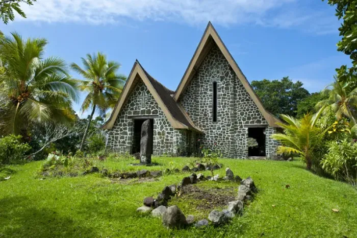 Framed Print : Stone church in Kvato island, Papua New Guinea Framed Print : Stone church in Kvato island, Papua New Guinea
