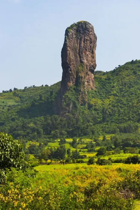Framed Print : Stone pillar in the mountain, Bahir Dar, Ethiopia