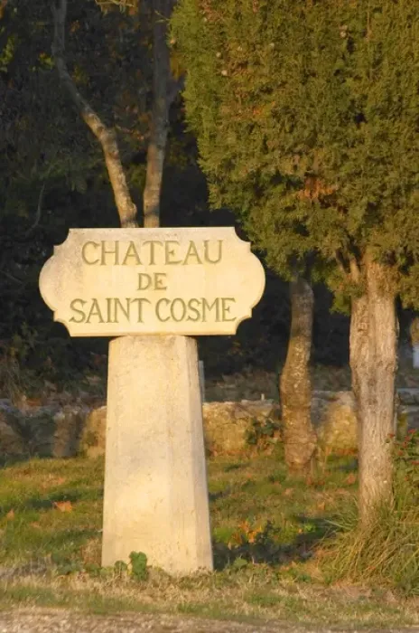 Framed Print : Stone sign post at Chateau Saint Cosme, Gigondas, Vaucluse, Rhone, Provence, France Framed Print : Stone sign post at Chateau Saint Cosme, Gigondas, Vaucluse, Rhone, Provence, France