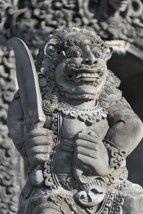 Framed Print : Stone statue at entrance of Tanah Lot. Bali island, Indonesia Framed Print : Stone statue at entrance of Tanah Lot. Bali island, Indonesia