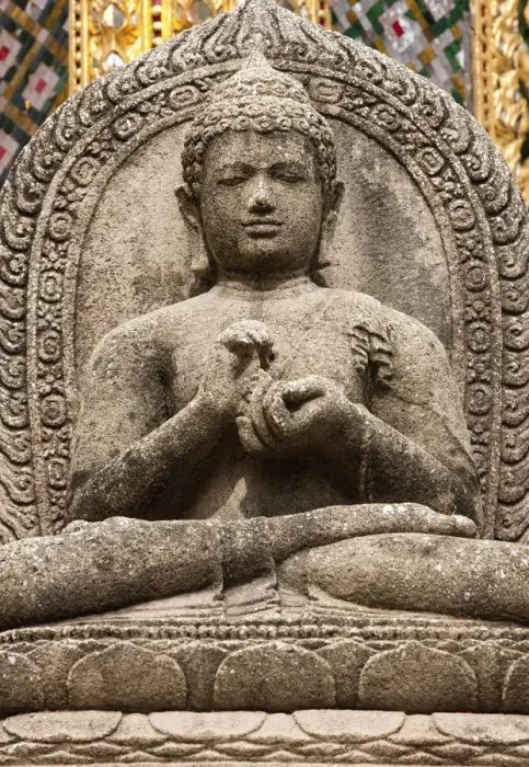 Framed Print : Stone statue at the Grand Palace, Bangkok, Thailand
