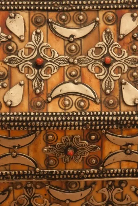 Framed Print : Storage chest metalwork detail, Fes, Morocco Framed Print : Storage chest metalwork detail, Fes, Morocco