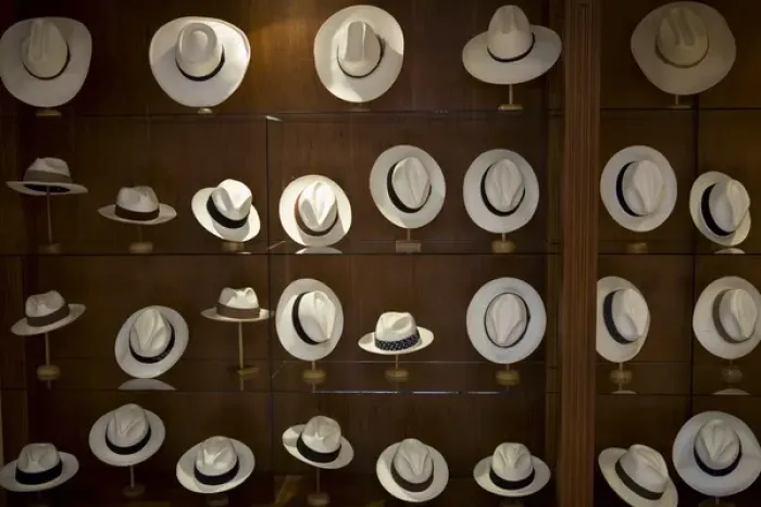 Framed Print : Store display of traditional Panama Hats made of straw from toquilla plant, Cuenca Framed Print : Store display of traditional Panama Hats made of straw from toquilla plant, Cuenca