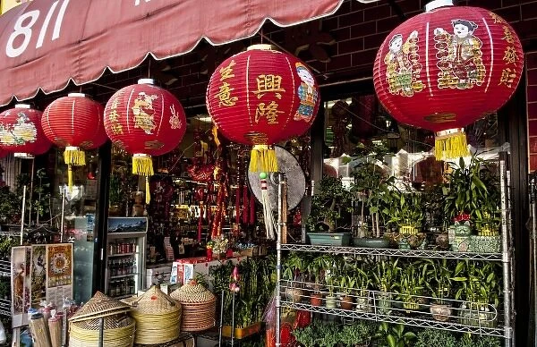 Store entrance in Chinatown, Los Angeles, California