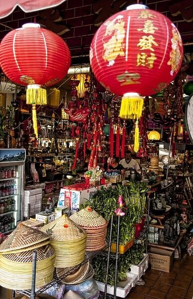 Store entrance in Chinatown, Los Angeles, California