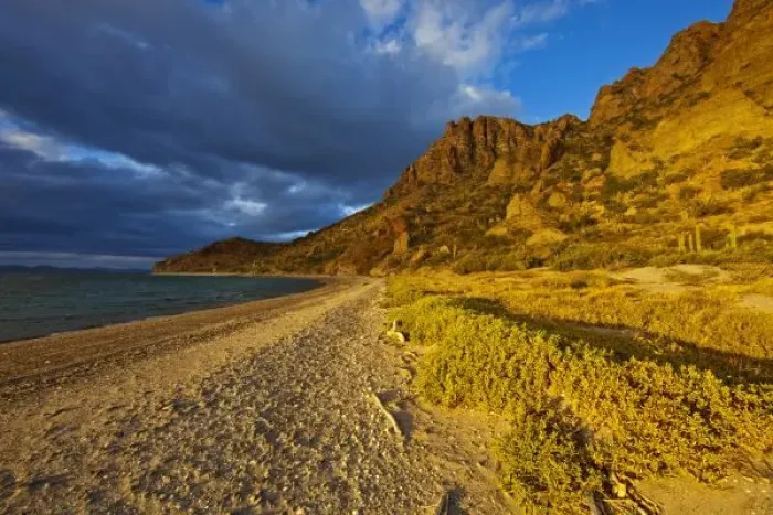 Framed Print : Stormy light on Isla Carmen in the Gulf of California near Loreto Mexico