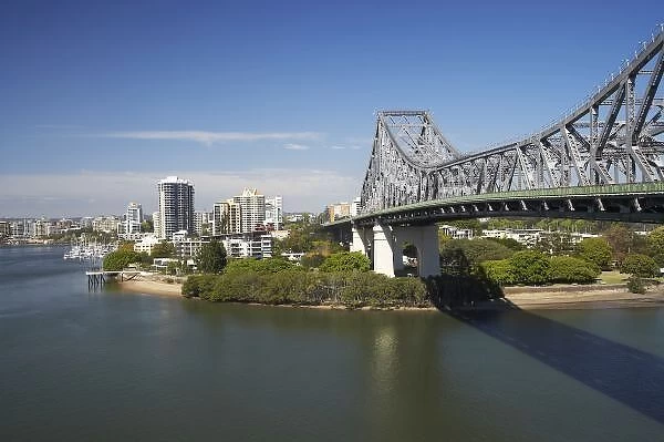 Story Bridge, Brisbane River, and Kangaroo Point, Brisbane, Queensland, Australia