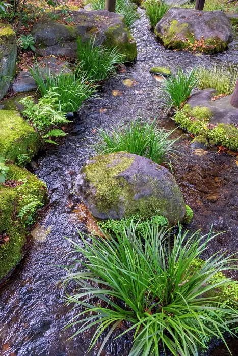 Framed Print : Stream in Koko-en Garden, Himeji, Japan