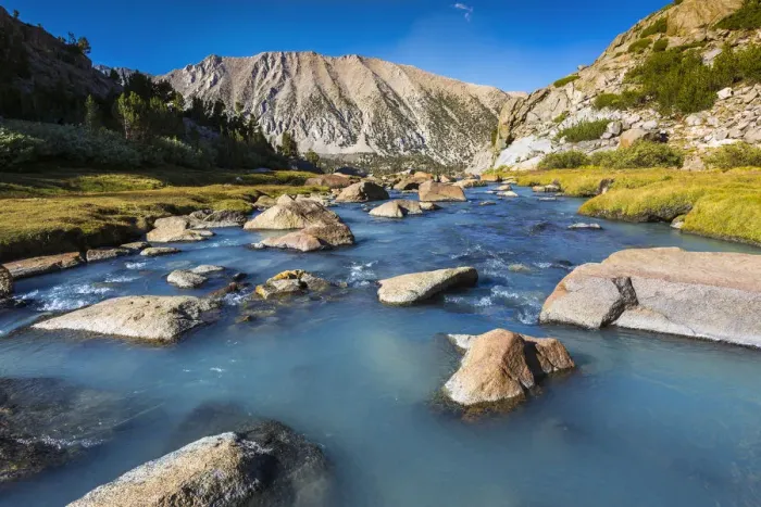Framed Print : Stream in Sam Mack Meadow, John Muir Wilderness, Sierra Nevada Mountains, California USA
