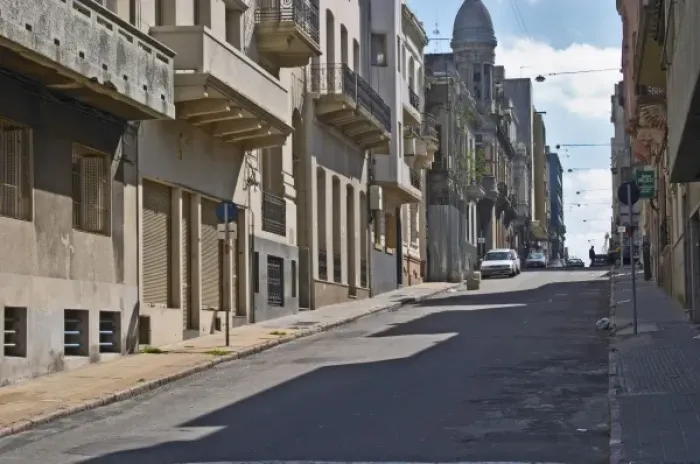 Framed Print : A street in the old town of Montevideo. Not far from the Harbor market Mercado del Puerto Framed Print : A street in the old town of Montevideo. Not far from the Harbor market Mercado del Puerto