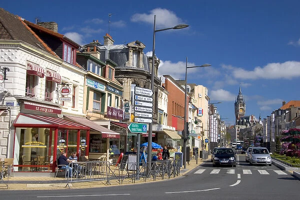 Street scene at the city of Calais in the departmet of Pas-de-Calais, France