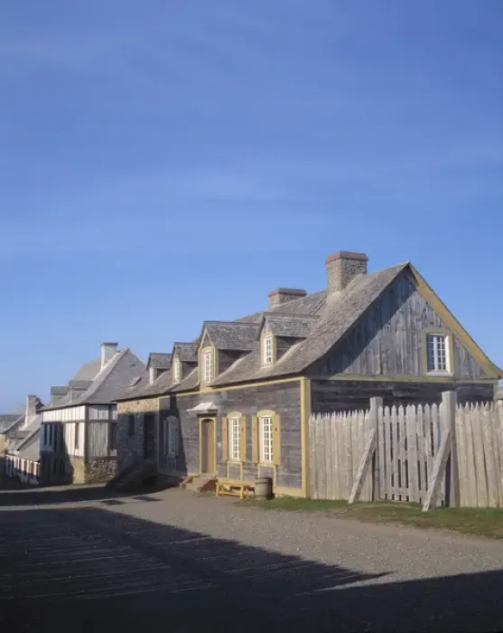 Framed Print : Street scene in The Fortress of Louisbourg Nat l Historic Site, a French