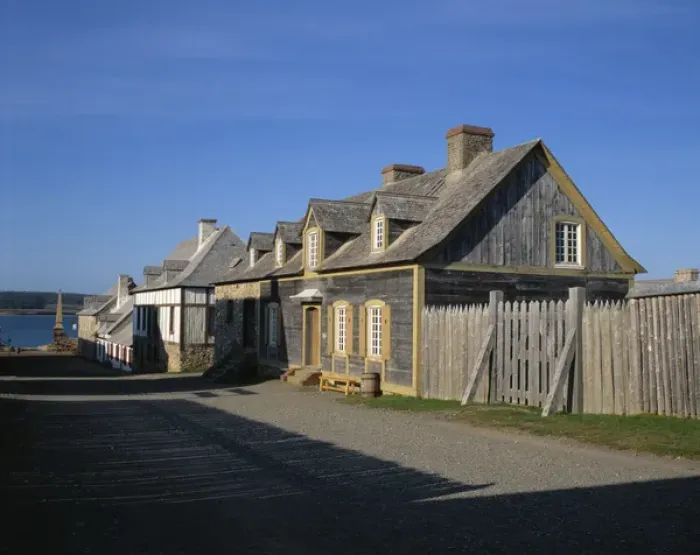 Framed Print : A street scene at The Fortress of Louisbourg Nat l Historic Site, a French Framed Print : A street scene at The Fortress of Louisbourg Nat l Historic Site, a French