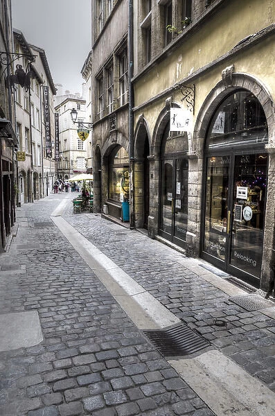 Street scene in old town Vieux Lyon, France (UNESCO World Heritage Site)