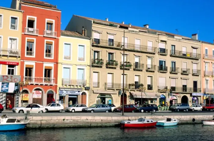 Framed Print : Street scene in Sete, France. french, france, francaise, francais, europe
