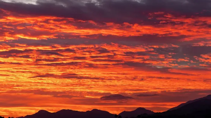 Framed Print : Stunning sunrise skies over Palm Springs, California, USA