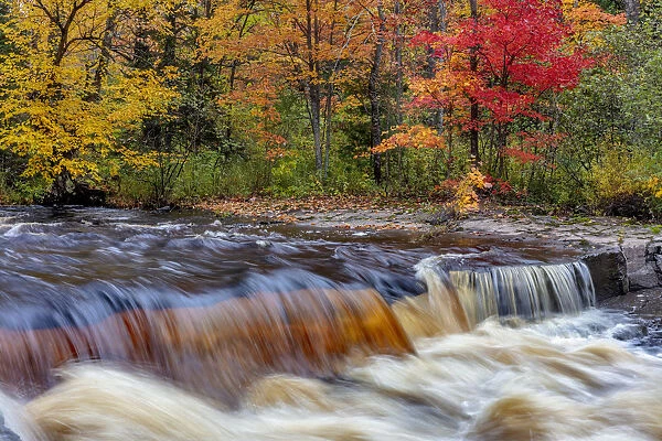 Sturgeon River in autumn near Alberta in the Upper Peninsula of Michigan, USA