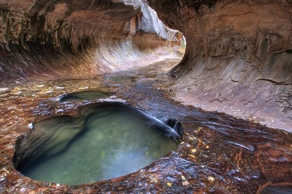 The Subway along the Left Fork of the Virgin River in Zion National Park in Utah