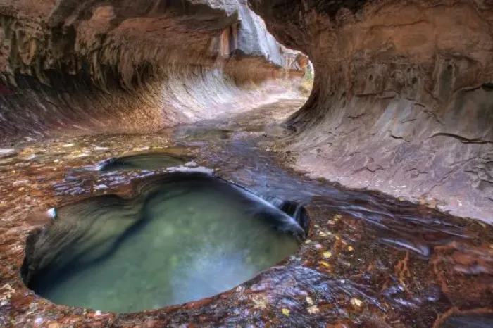 Framed Print : The Subway along the Left Fork of the Virgin River in Zion National Park in Utah