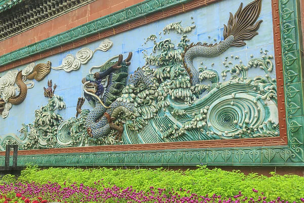 Summer flowers, large mural, Foshan Ancestral Temple, Foshan, near Guangzhou China