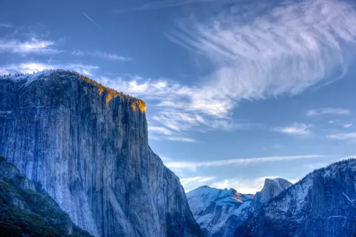 Framed Print : Sun rises. First light on top of El Capitan. Yosemite, California, US Framed Print : Sun rises. First light on top of El Capitan. Yosemite, California, US