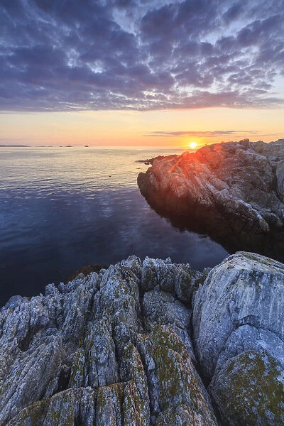 Sunrise on Appledore Island in the Isles of Shoals off the coast of Portsmouth, New