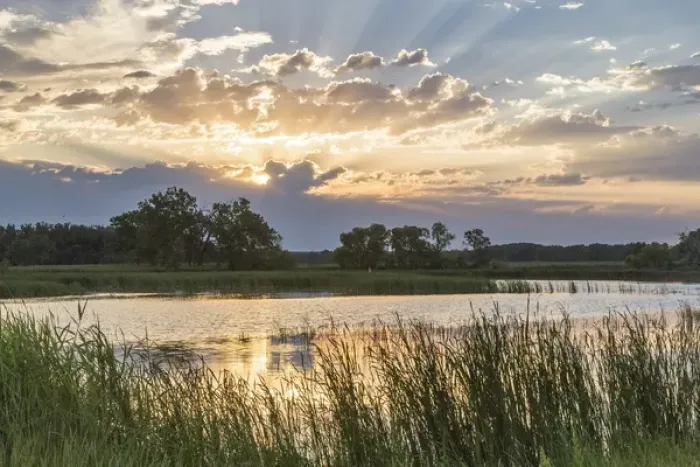 Framed Print : Sunrise over backwater of the Milk River near Glasgow, Montana, USA Framed Print : Sunrise over backwater of the Milk River near Glasgow, Montana, USA