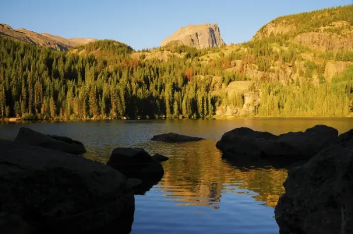 Framed Print : Sunrise at Bear Lake, Rocky Mountain National Park, Colorado, USA