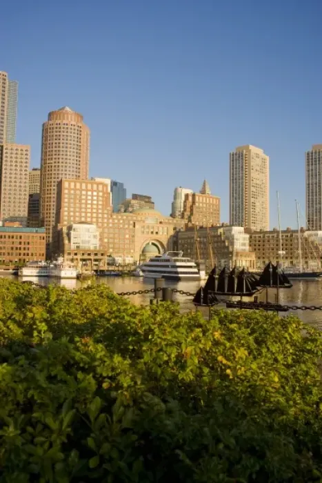 Framed Print : Sunrise on the Boston skyline from along the seawall at John Joseph Moakley Federal Courthouse Framed Print : Sunrise on the Boston skyline from along the seawall at John Joseph Moakley Federal Courthouse