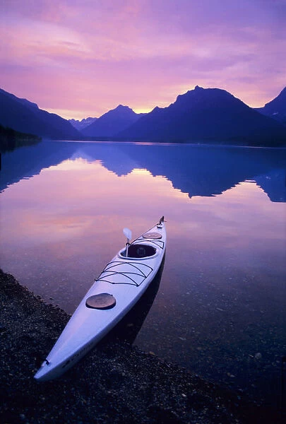 Sunrise colors over Lake McDonald in Glacier National Park, Montana