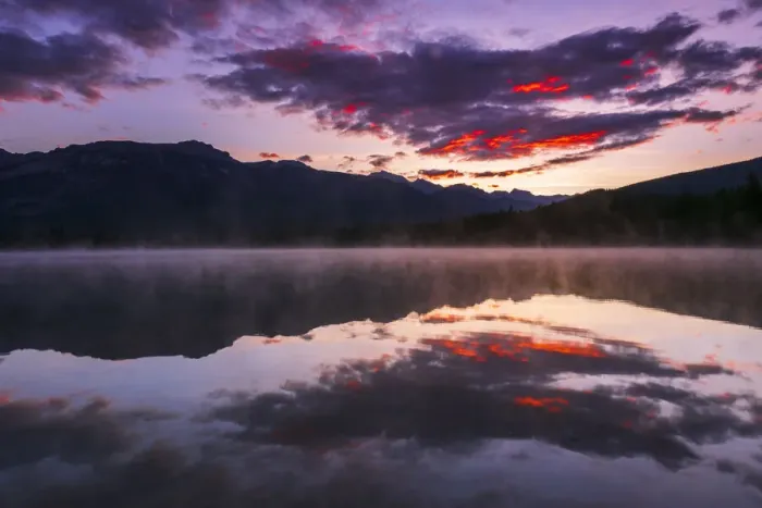 Framed Print : Sunrise at Edith Lake, Jasper National Park, Alberta, Canada