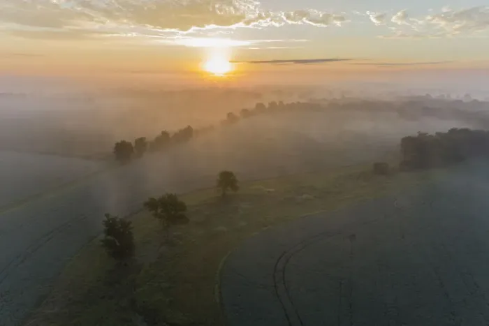 Framed Print : Sunrise and fog, Marion County, Illinois Framed Print : Sunrise and fog, Marion County, Illinois
