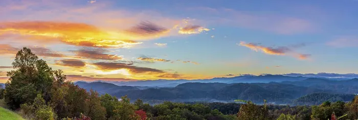 Framed Print : Sunrise on the Foothills Parkway, Great Smoky Mountains National Park, Tennessee