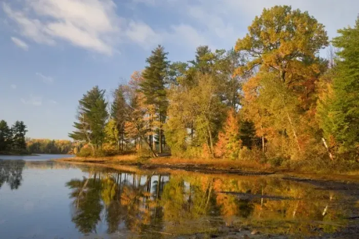 Framed Print : Sunrise light on Franklin Lake near Minocqua Wisconsin