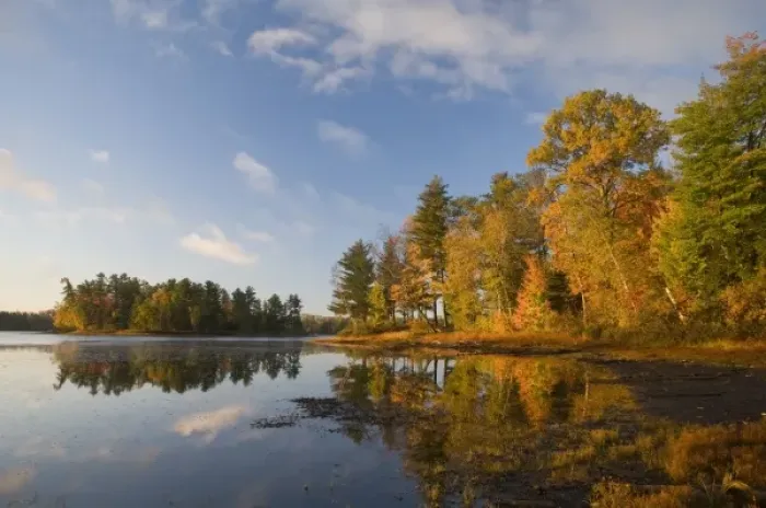 Framed Print : Sunrise light on Franklin Lake near Minocqua Wisconsin
