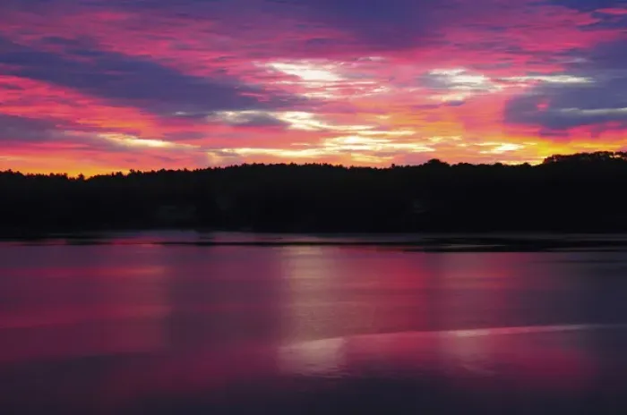 Framed Print : Sunrise on the New Meadows River; Brunswick; Maine; USA