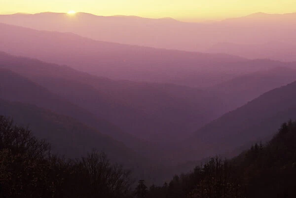 Sunrise from Newfound Gap area, Great Smoky Mountains National Park, NC