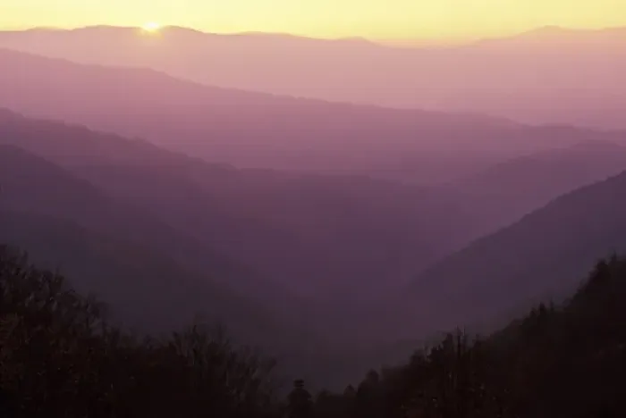 Framed Print : Sunrise from Newfound Gap area, Great Smoky Mountains National Park, NC Framed Print : Sunrise from Newfound Gap area, Great Smoky Mountains National Park, NC