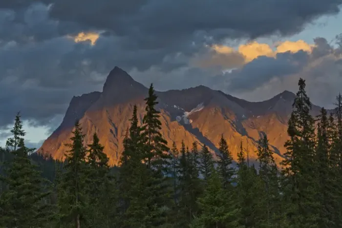 Framed Print : Sunset; alpenglow, from Kicking Horse River; Canadian Rockies; Yoho National Park Framed Print : Sunset; alpenglow, from Kicking Horse River; Canadian Rockies; Yoho National Park