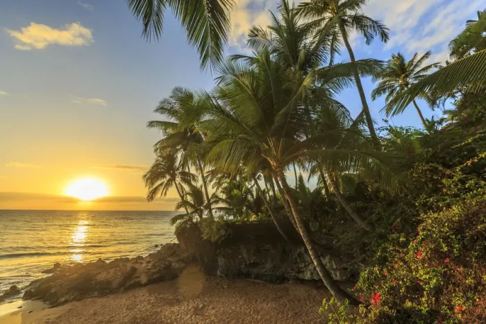Framed Print : Sunset at beach near Wailea, Maui, Hawaii, USA