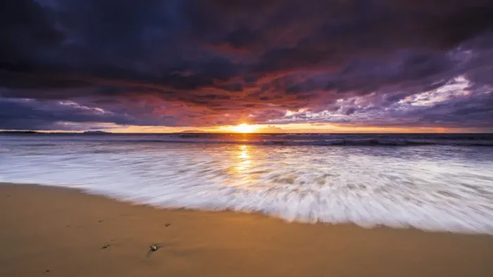 Framed Print : Sunset over the Channel Islands from Ventura State Beach, Ventura, California, USA