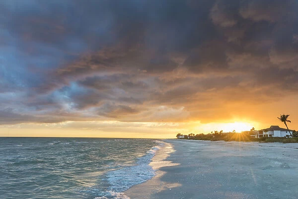 Sunset clouds over the Gulf of Mexico on Sanibel Island in Florida, USA